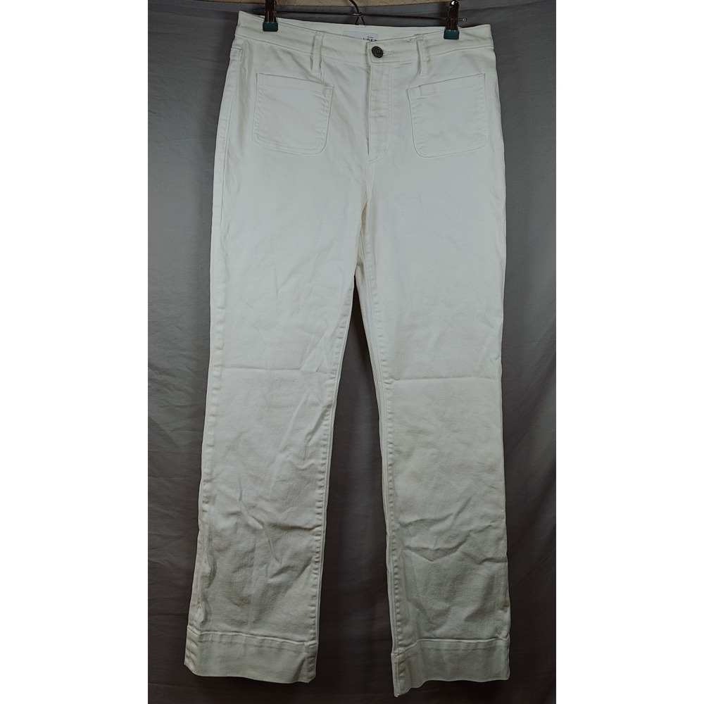 Ann Taylor White Wide Leg Trouser Pants With Cuff Hem 8 / 29